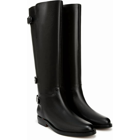 Franco Sarto Women's Padova Knee High Boot Black Leather Wide Calf 9.5M