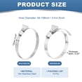 thumbnail image 2 of Uxcell Stainless Steel Hose Clamp, 10 Pcs 84-108mm (3.4-4.3Inch) Adjustable Thumb Screw Key Type Clamps Worm Gear Hose Clamp for Plumbing Fastener Tube Radiator Garden, Silver Tone, 2 of 6
