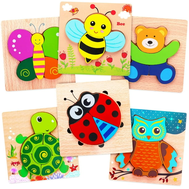 Wooden Puzzles for Toddlers 13,Animal Shape Toddler Puzzles Montessori
