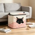 thumbnail image 3 of Cute Cat Print Foldable Storage Bin, Large Capacity Fabric Organizer Box for Clothes Toys Blankets Household Bedroom Tidying, 3 of 6