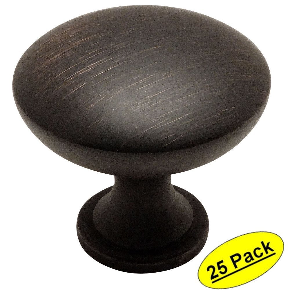 Cosmas 5305ORB Oil Rubbed Bronze Traditional Round Solid Cabinet Hardware Knob - 1-1/4' Diameter - 25 Pack