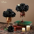 thumbnail image 5 of 20 Pcs Artificial Black Roses, 4'' Big Flower Head, Velvet Real Touch Silk Roses, Lifelike Bouquet Long Stems Roses for Halloween Decor, Vintage Weddings and Modern Home Decor, 5 of 5