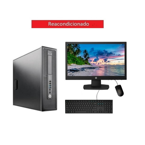 PC HP 705 G3 SFF- AMD A8- 4GB RAM- 180GB SSD- Monitor 19"- Reacondicionado.
