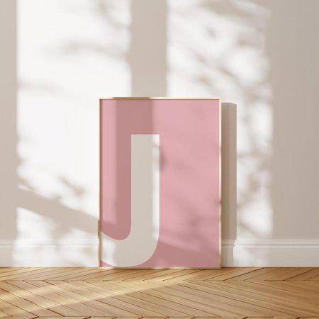 Letter J Monogram Nursery Decor Wall Art Unframed Paper Print