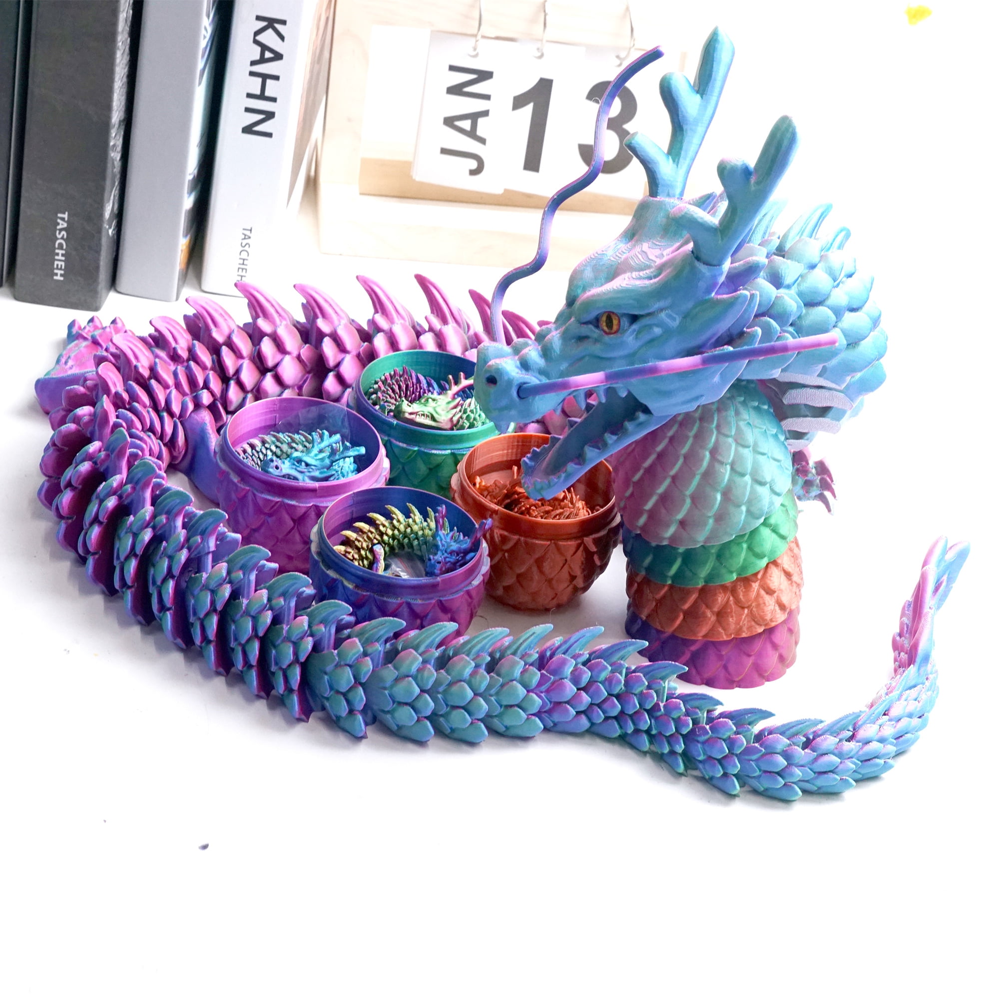 3D Printed Dragon and dragon egg ,Articulated Loong Models,Flexible Joint Animal lacertid Figurines, 3D Printing Stuff Cheap,Stress Relief, Fidget restlessness, ADHD Toys, Surprise Fantasy Gifts