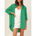 thumbnail image 4 of Women's Blouses Button Down Loose Fit Long Sleeve Shirts with Pocket, 4 of 4