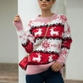 thumbnail image 3 of Cardigan de Noël pour Femmes Chandail Tricoté Mode Veste Décontractée de Noël Col Rond Tricoté Chaud Chandail d'Hiver Doux Mi-Longueur, 3 of 6