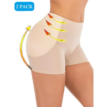 

2 Pack Women s Butt Lifter Underwear Firm Control Shapewear Butt Enhancer Body Shaping Booty Fake Briefs Boyshorts Hi-waist Seamless Slimmer Butt Lifting Soft Underwear