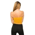 thumbnail image 3 of Women's V Neck Sleeveless Lace Rib Seamless Cami Tank Top T1392 - Mustard - Large, 3 of 6