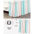 thumbnail image 3 of Aqua Teal Stripe Wrap Around Bed Skirts for King Bed 16" Drop,Bed Skirt with Adjustable Elastic Belt Dust Ruffle Bed Valance for Bedroom Hotel Geometric Grey White Vertical Striped Bed Frame Cover, 3 of 7