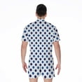 thumbnail image 2 of White And Blue Polka Dot Pattern Short Sleeve Men'S Rompers, Dots Casual Summer Jumpsuits Outfit, 2 of 4