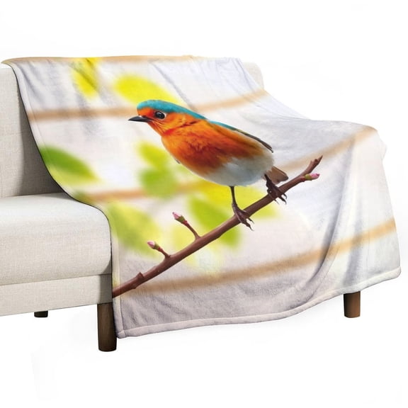 NIANHE Bird branch tree blanket, comfortable and soft, warm casual blanket, printed design, winter sofa dormitory home decoration, must-have travel product. Size is 60x80 inches.