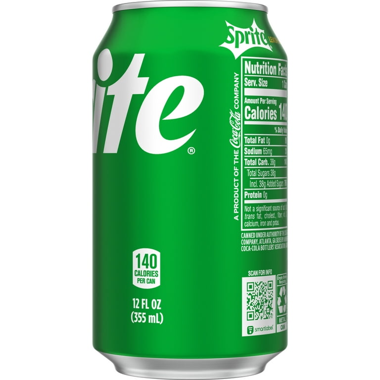 Pack of 24 X 330ml Sprite Cans Refreshing Healthy Soft Drink FREE