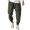 Green, variant on Harem Pants Men Drawstring Elastic Waist Taper Cotton Linen Pants Baggy Lightweight Casual Pants with Pocket, L