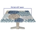 thumbnail image 2 of Elastic Edge Fitted Square Tablecloth, Navy Blue Flowers Polyester Table Cover, for Outdoor Picnic Camping and Indoor Kitchen Dining Party, Fit for 32" x 32" Square Table, 2 of 4