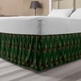 thumbnail image 1 of Nature Bed Skirt, Colorful Lizards Pattern Australian Animals with Circles Shapes, Elastic Bedskirt Dust Ruffle Wrap Around for Bedding Decor, 4 Sizes, Emerald Dark Salmon, by Ambesonne, 1 of 2