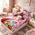 thumbnail image 5 of Manfei Anime Geisha Twin Sheet Sets for Teens, Sakura Kimono Bedding, Pink Red 3pcs, 1 Flat Sheet, 1 Fitted Sheet and 1 Pillowcase, 5 of 6