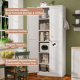 thumbnail image 6 of Hassch Metal Storage Cabinet, 72" Tall Pantry Cabinet with 2 Doors, Freestanding Cupboard with Adjustable Shelves for Kitchen, Dining Room, Living Room, White, 6 of 8