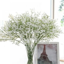 12PCS Long Stem Artificial Baby Breath Flowers Fake Real Touch Gypsophila  for Hotel Home Office Kitchen Bathroom Garden Wedding Party DIY Decor,White  
