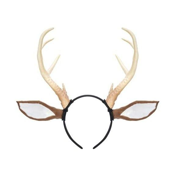Fuswd Antler Deer Ear Headband - Reindeer Horns Hairband for Adult Antlers Headpiece for Cosplay Renaissance Renfaire