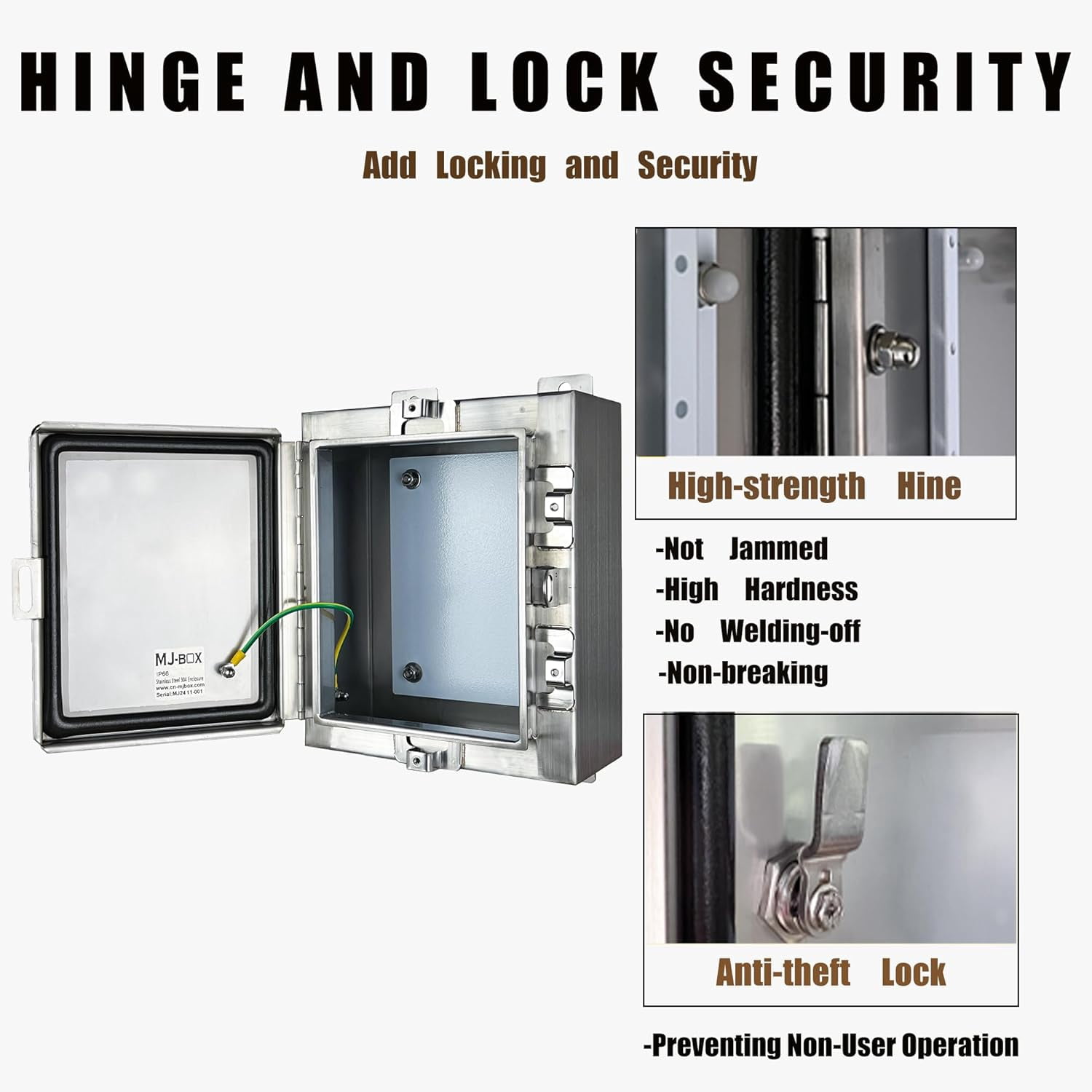 NEMA Steel Electrical Enclosure Box 12x10x6 304 Stainless Steel Explosion Proof Electrical Box IP66 Waterproof & Dustproof Outdoor/Indoor NEMA 4X Stainless Steel Enclosure