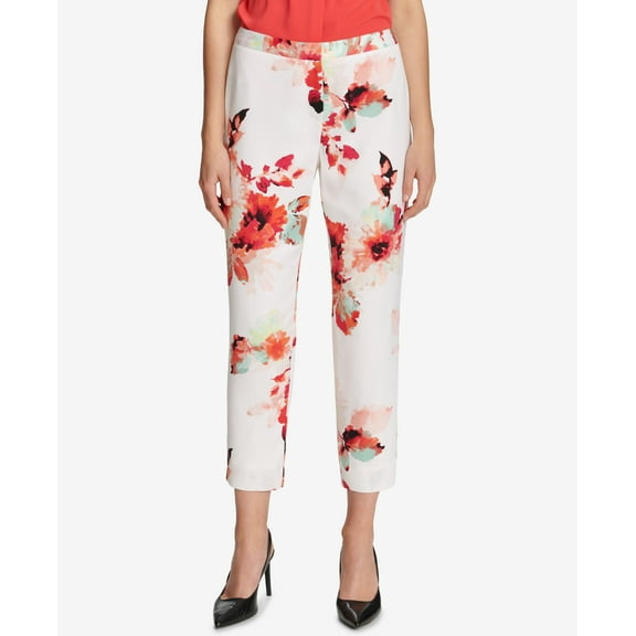 Calvin Klein Floral Print Ankle Pants Mint Multi 4