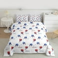 thumbnail image 2 of Homewish Ice Hockey Game Queen Comforter Set,Ball Sport Lovers Bedding Sets,White Red Blue Bedding Comforter Set For Girls Kids,Super Cozy Room Decor,3pcs, 2 of 8