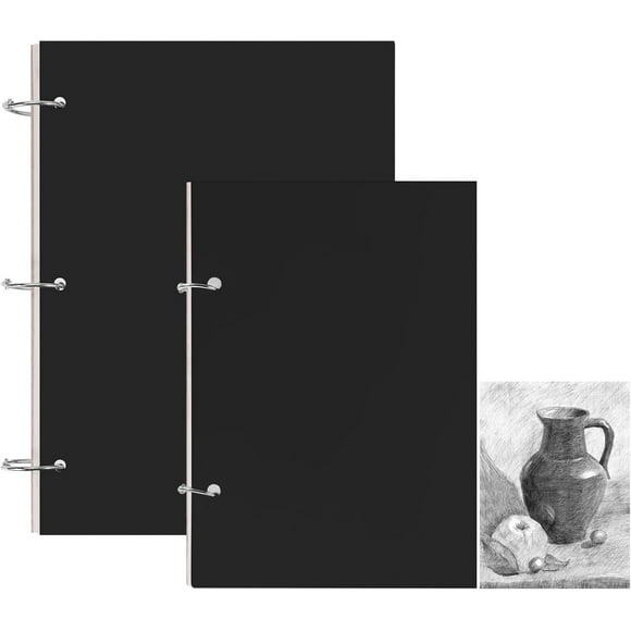 2 Pack A4 A5 Sketch Books, 70 Sheets 140 Pages Binder Binding Sketchbook， Kraft Cover Sketch Pad， for Drawing and Sketching