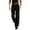 Black, variant on Mens Solid Western Style Casual Pants with Fringe Detail Full Length Trousers Black L