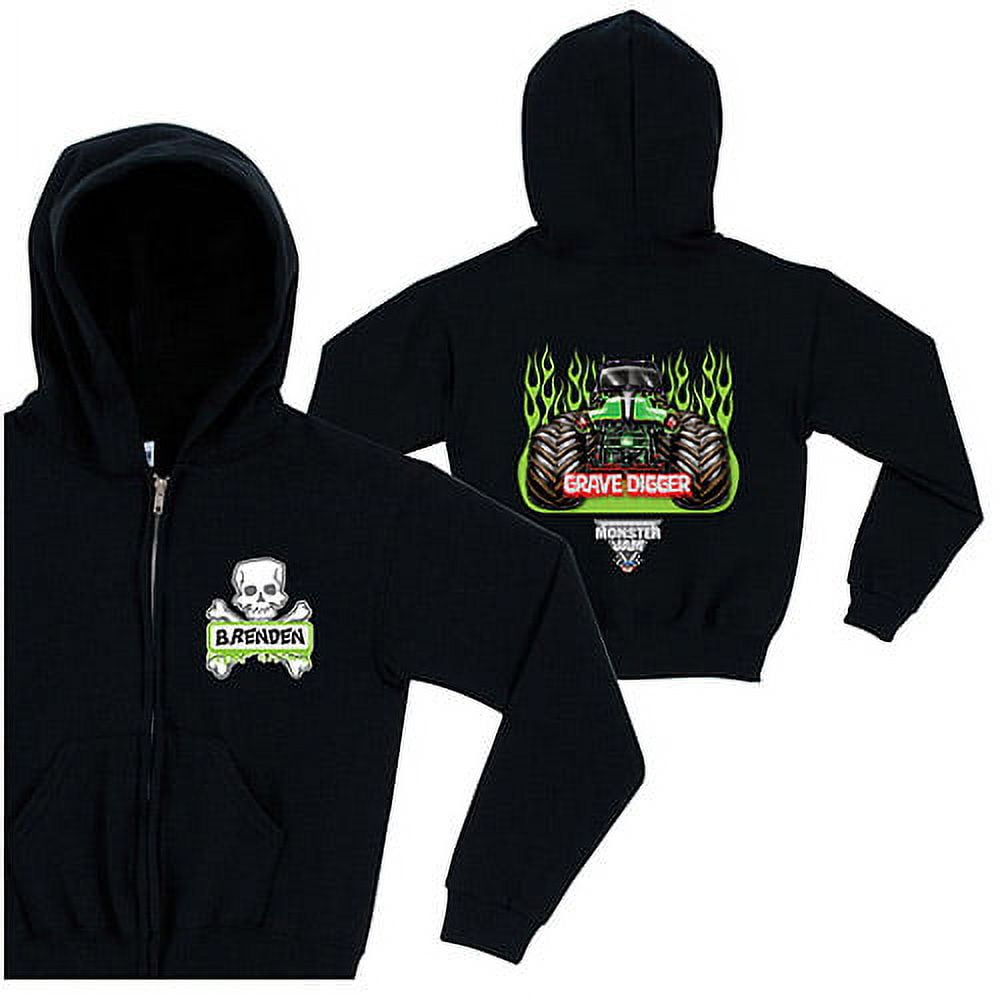 Personalized Monster Jam Grave Diggers Boys' Zip-Up Hoodie