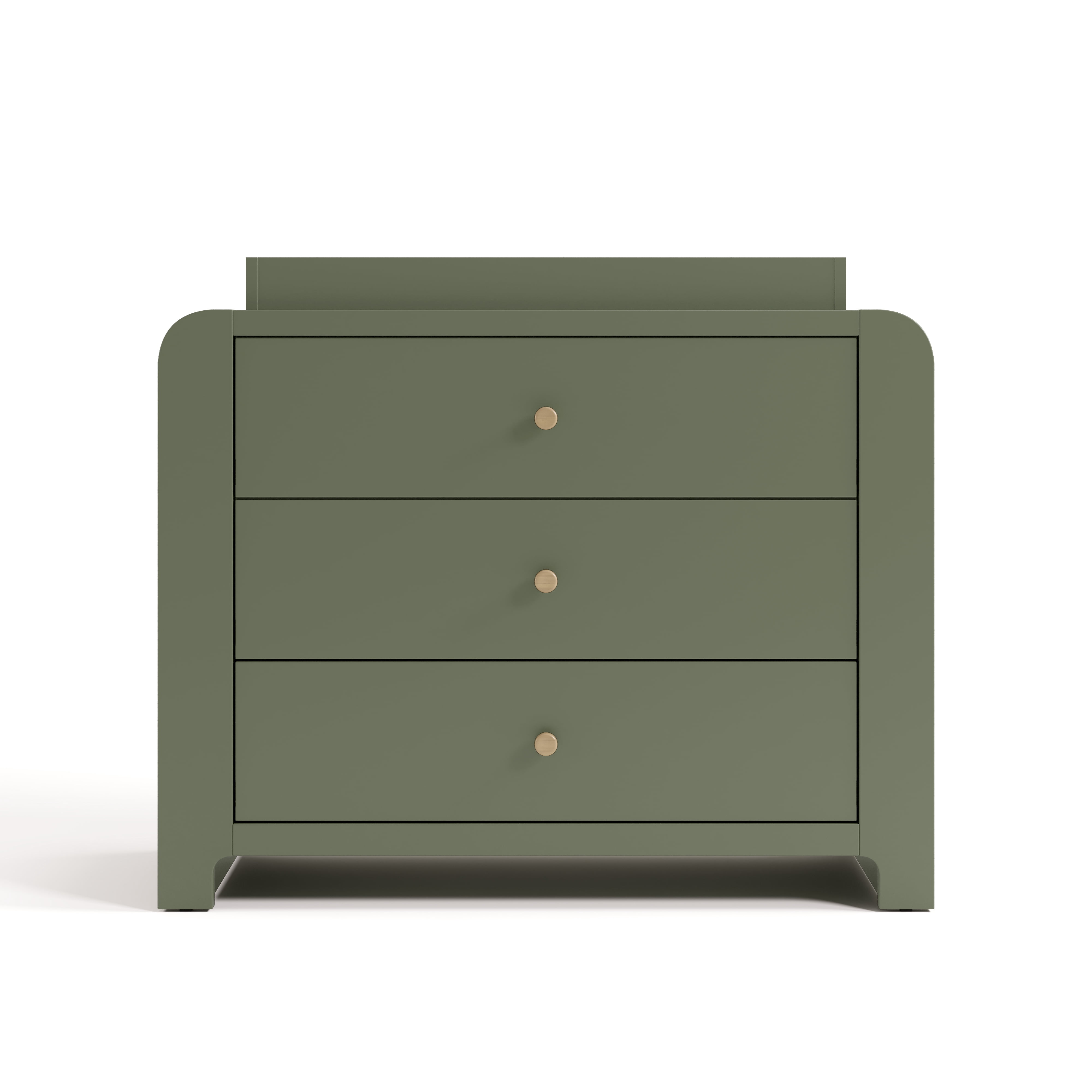 Graco Read-with-Me 3 Drawer Chest with Bookshelves and Removable Changing Topper, Olive with Driftwood