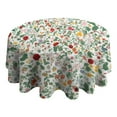thumbnail image 6 of Round Tablecloth Rustic Flower Table Cloth Water Resistant Fabric Oil-Proof Wrinkle Free Soft Table Covers for Dining Kitchen Parties Heavy Weight Tabletop Cover 60x60 Inch, 6 of 6