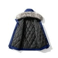 thumbnail image 5 of Lenago Winter Quilted Jackets For Men Warm Parka Jacket With Faux Fur Fleece Lining Thermal Winter Fashion Outerwear Solid Color Men'S Overcoat Quilted Thicken Puffer Jacket, 5 of 9