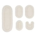 thumbnail image 5 of Home Weavers Hampton Crochet Bath Mat 100% Cotton Reversible Bathroom Rug Set Machine Washable Bathroom Rug, Bath Rug, U Shaped Contour, Runner, Bathroom Rug, Ivory Color 5 Piece Bath Rug set, 5 of 9