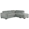 thumbnail image 2 of PRIMO Joss 99 in. W 3-Piece Grey Sectional Sofa Bed with Storage Ottoman / Adj. Backrest, 2 of 5