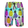thumbnail image 4 of Disketp Men'S Swim Trunks Hawaiian Breathable Surf Beach Swimsuits Mesh Lining Beach Shorts With Pockets-Graffiti Pineapples On Neon Background, 4 of 9