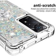 thumbnail image 2 of for Xiaomi Note 11 Pro Glitter Case with Ring Holder, Bling Sparkle Floating Liquid Soft TPU Cushion Fashion Clear Case Cover for Xiaomi Note 11 Pro/Note 11 Pro+  Silver, 2 of 13