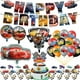 thumbnail image 2 of Globos de Disney Cars, decoración para fiesta de Rayo Mcqueen, pancarta de feliz cumpleaños, vajilla de Pixar, telón de fondo, adorno para tarta de coche de carreras, 2 of 5