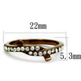 thumbnail image 2 of IP Coffee light Stainless Steel Ring with Top Grade Crystal in Clear for Women Clear Stone Color Style TK2687 Size 7, 2 of 4