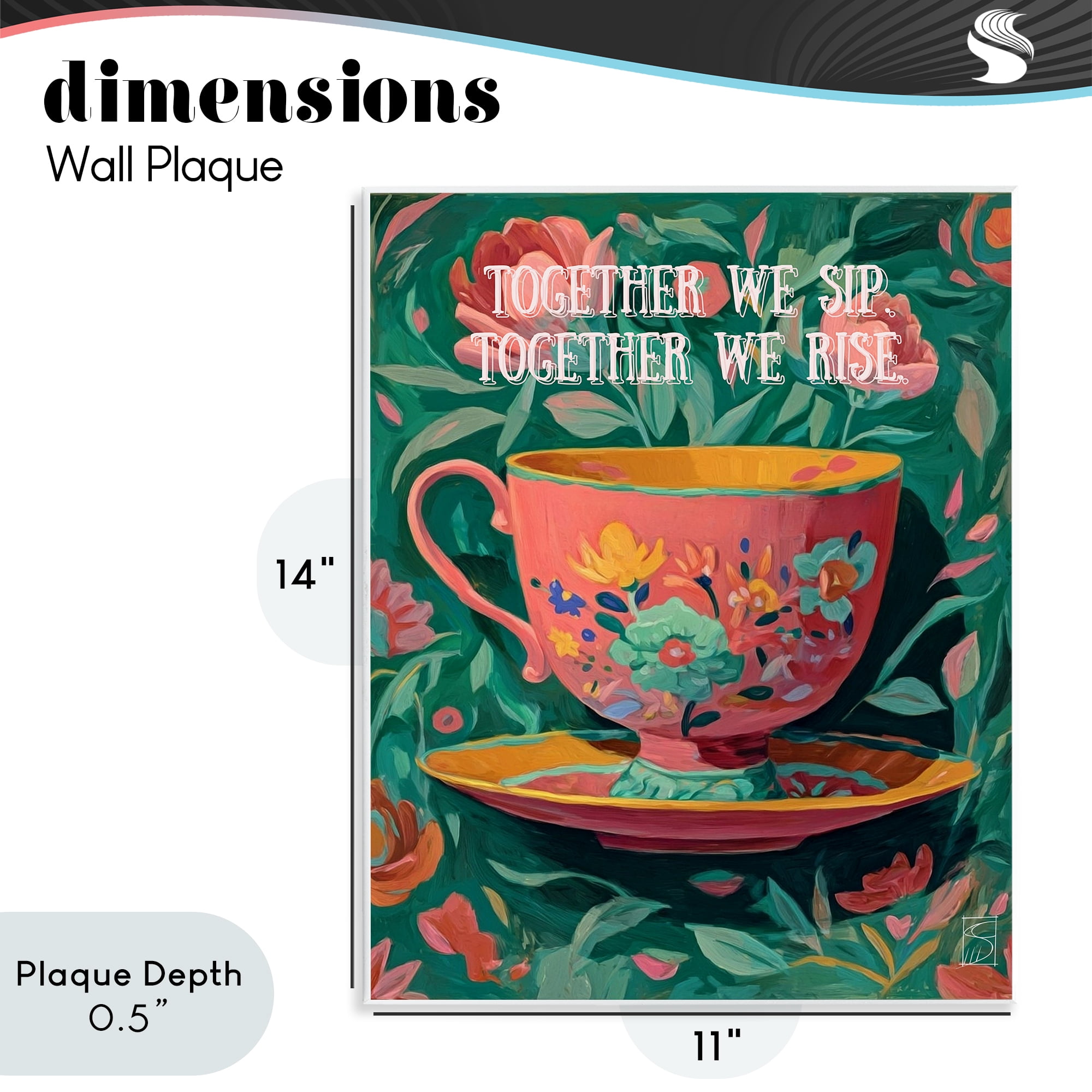 Stupell Industries Together We Sip & Rise Wall Plaque Art, design by Sara Culpepper
