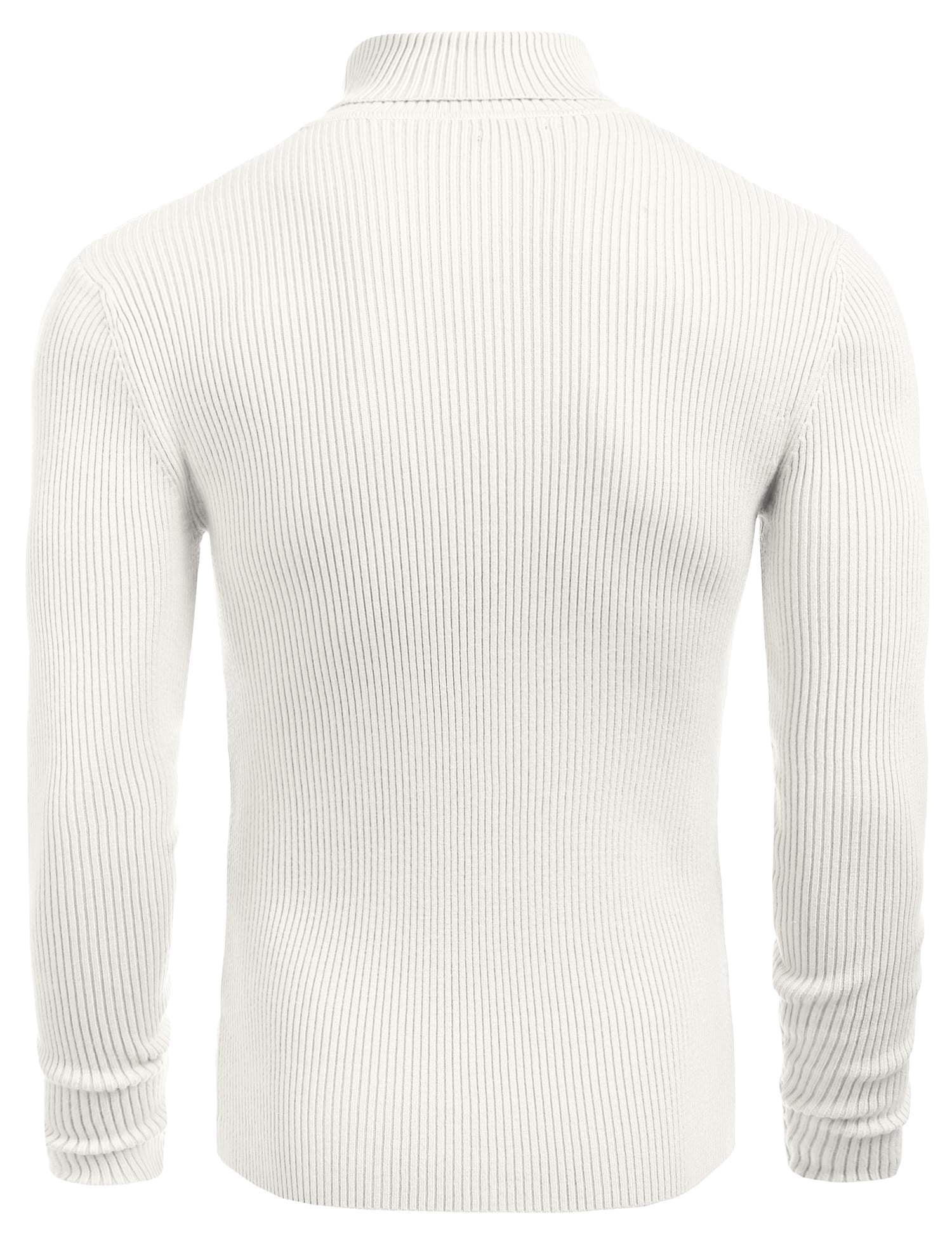 COOFANDY Mens Ribbed Slim Fit Knitted Pullover Turtleneck Sweater (Small, Black)