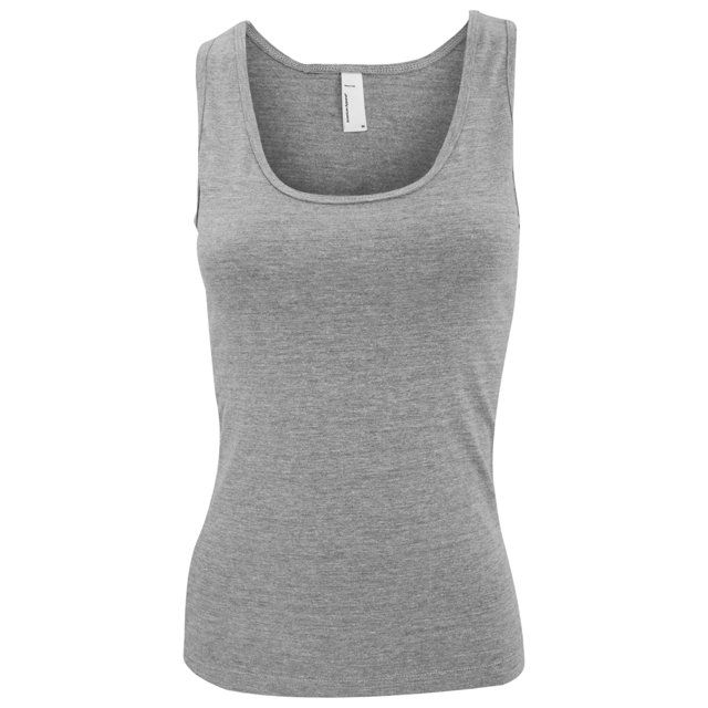 American Apparel- Camiseta de tirantes de algodón con lycra para mujer (Gris sport)