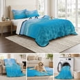 thumbnail image 6 of Twin XL Quilt Set 68''x98'', Blue Teal Summer Beach Lightweight Bedspread Coverlet Set with 2 Pillow Shams, Coastal Nautical Seawater Ocean Breathable All Season Quilt Bedding for Dorm/Guest Room, 6 of 9