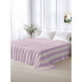 thumbnail image 6 of Twin Flat Sheet 66"x96", Purple Striped Soft Lightweight Bedding Flat Sheets Only, Modern Simple Farmhouse Beige Vintage Brushed Microfiber Top Bed Sheet, Breathable StainResistant Bedsheets, 6 of 9