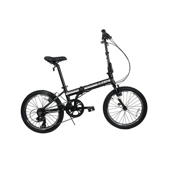 ZiZZO CAMPO 20" Wheel, 7-Speed Steel Frame Folding Bike For All Genders, Black