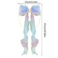 thumbnail image 3 of HHBEAUTY Gradient Color Mesh Bow Hair Clip - Headpiece for Girls with Braided Hair, Flower Embellishment, Streamer, and Tassel Hairpin, 3 of 9