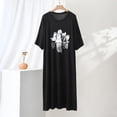 thumbnail image 2 of CHUMUD Nightgowns for Women Short Sleeve Sleepdress Modal Soft Cute Cat Print Pajama Dress Summer Casual Pjs Lounge Midi Dress, 2 of 5