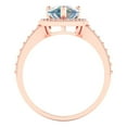 thumbnail image 4 of 2.36 ct Pear Cut Blue Moissanite with Simulated Diamond Halo Accents 14K Rose Gold Womens Engagement Ring, 4 of 5
