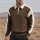 thumbnail image 1 of pstuiky hombres de manga larga, Sudadera con solapa y manga larga de color liso para hombre top de hombre m, 1 of 4