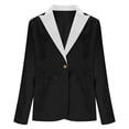 thumbnail image 4 of RXMEKW Slim Lapel Blazer for Women Long Sleeve Button Front Office Jacket for Work Solid Color, 4 of 8